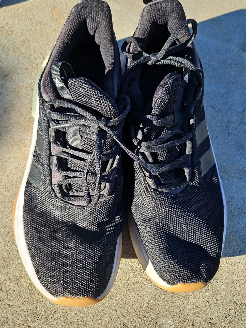 adidas Men's Black Mesh Sneakers with Gum Outsole
